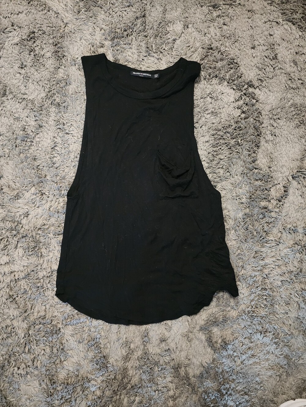 Brandy Melville Black Sleeveless Pocket Tank